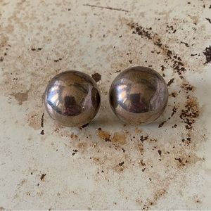 Large Dome Sterling Silver Earrings